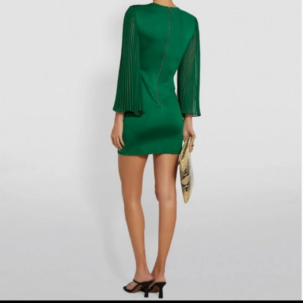 Alice+Olivia Zaya pleated-sleeve Mini Dress  Size 12 - Picture 4 of 10